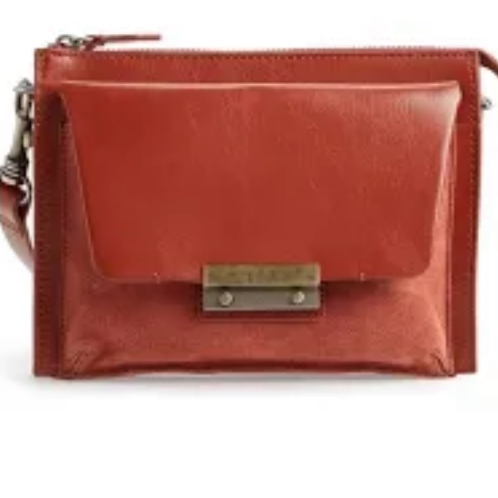 Chic Leather Wristlet in Rich Brown